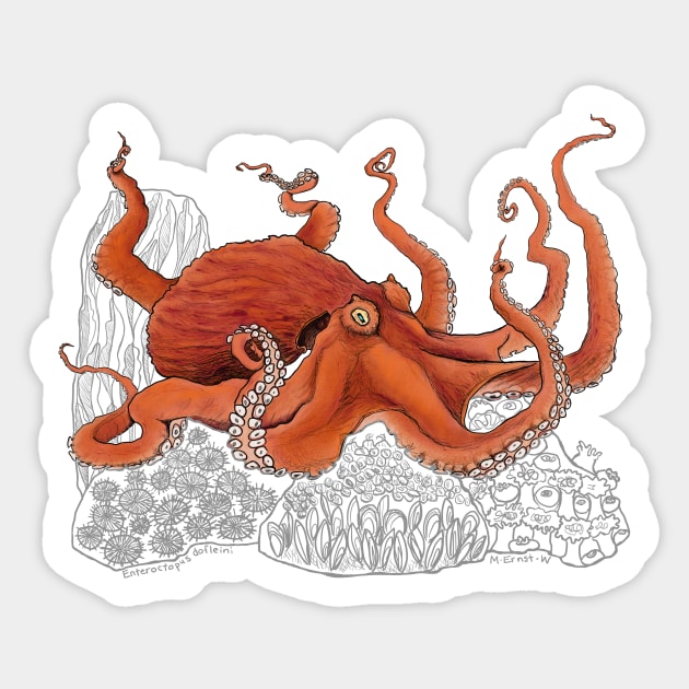 Giant Octopus for dark backgrounds Sticker by mernstw